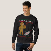 Sweatshirt Jolly AF Gingerbread Homme Body Builder (Devant entier)