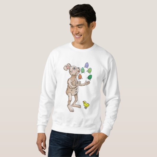 Sweatshirt Jonglage Bunny de Pâques (Devant entier)