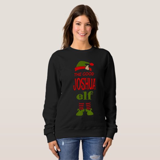 Sweatshirt JOSHUA Elf Good Christmas Matching Pajama Party (Devant entier)
