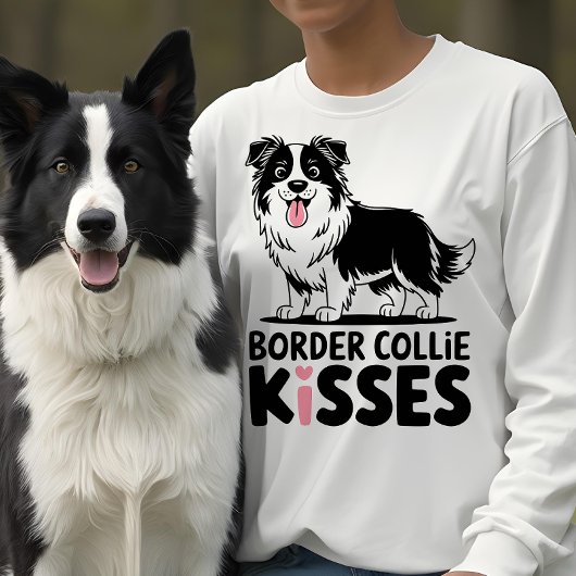 Sweatshirt Jote Bordure Collie Baisers Cartoon Amoureux des c