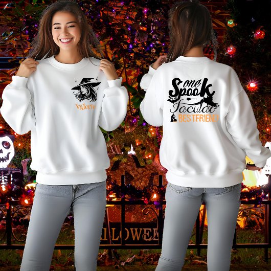 Sweatshirt Jote Éffrayant Meilleur ami Halloween Witch