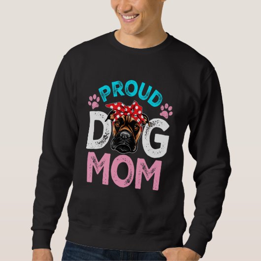Sweatshirt Jote Fier Boxer Chien Fête de la Mère Maman (Devant)