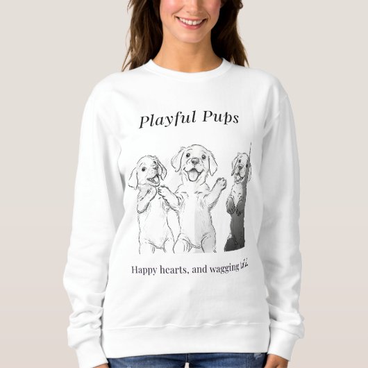 Sweatshirt Jouer des petits, des coeurs heureux et des queues (Devant)