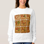 Sweatshirt Jouet de Noël Blocs en bois (Devant)