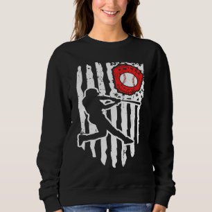 Sweatshirt Joueur de baseball avec drapeau américain 1