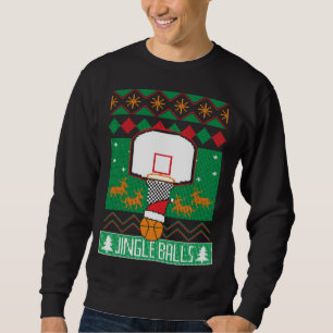 Sweatshirt Joueur de basket-ball Douille de Noël moche Jingle