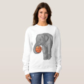 Sweatshirt Joueur de basket-ball éléphant (Devant entier)