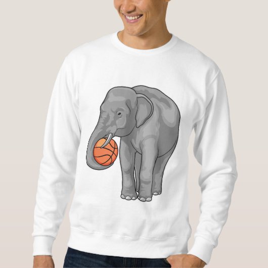 Sweatshirt Joueur de basket-ball éléphant (Devant)