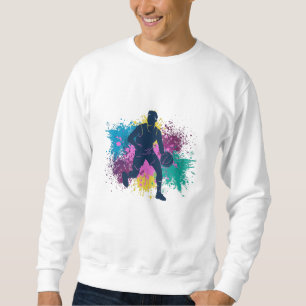 Sweatshirt Joueur de basket-ball Grungy Couleurs Splashes