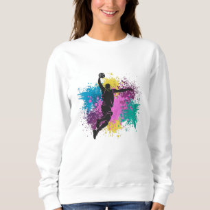 Sweatshirt Joueur de basket-ball Grungy Couleurs Splashes