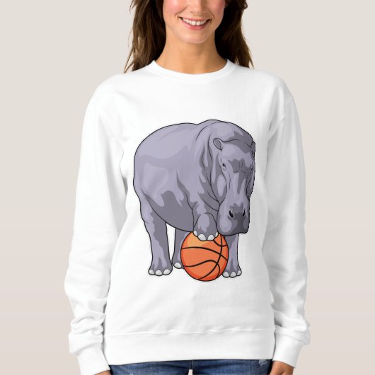 Sweatshirt Joueur de basket-ball hippo (Devant)