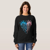Sweatshirt Joueur de basket Coeur Drapeau américain Aquarelle (Devant entier)