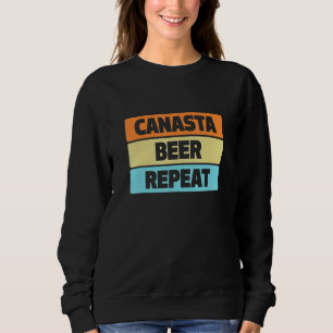 Sweatshirt Joueur de cartes Canasta Beer Repeat
