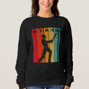 Sweatshirt Joueur de cricket couleurs rétro vintage cricket