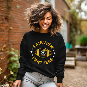 Sweatshirt Joueur de football noir et or Jersey Numéro