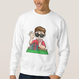 Sweatshirt Joueur de poker au Poker avec lunettes de soleil