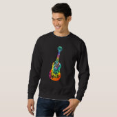 Sweatshirt Joueur de Tie Dye Ukulele Musicien hawaïen (Devant entier)