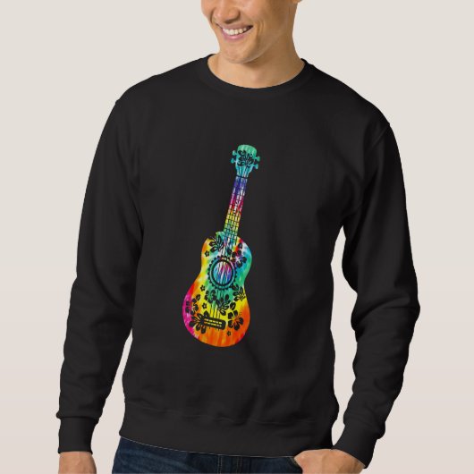 Sweatshirt Joueur de Tie Dye Ukulele Musicien hawaïen (Devant)
