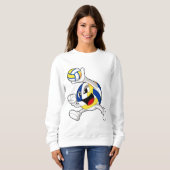 Sweatshirt Joueur de volley-ball avec volley-ball (Devant entier)