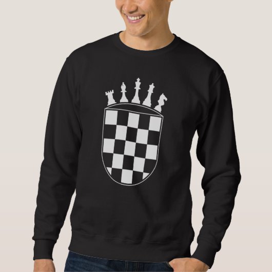 Sweatshirt Joueur D'Échecs Pour Croates Drapeau Croate Tablea (Devant)