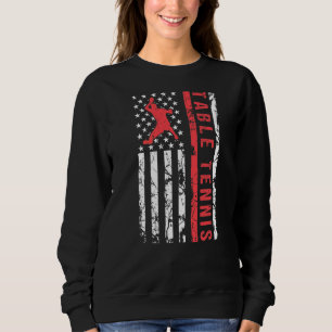 Sweatshirt Joueur du drapeau américain Cool de tennis de tabl