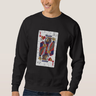 Sweatshirt Joueur King Of Heart Card Design Poker
