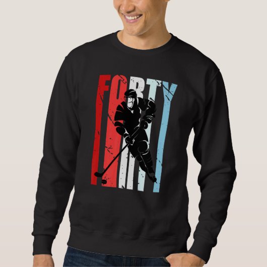 Sweatshirt Joueur masculin de hockey sur glace 40e anniversai (Devant)