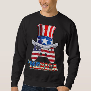 Sweatshirt Joueur vidéo 4 juillet américain patriotique