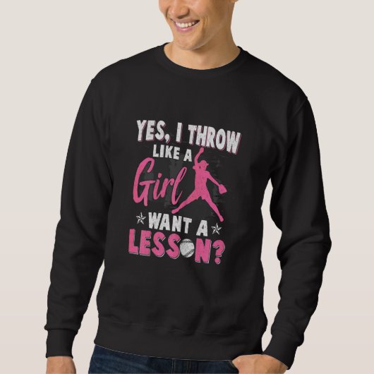 Sweatshirt Joueuse De Softball Graphique Femmes Et Filles (Devant)