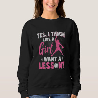 Sweatshirt Joueuse De Softball Graphique Femmes Et Filles