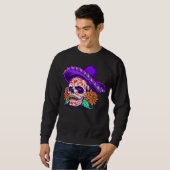 Sweatshirt Jour adorable du crâne mort avec Casquette violet (Devant entier)