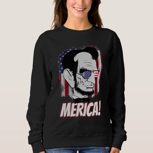 Sweatshirt Jour commémoratif 4 juillet Patriot de Fête Abe Li (Devant)