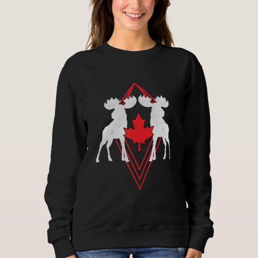Sweatshirt Jour de fierté canadienne orignal feuille d'érable (Devant)