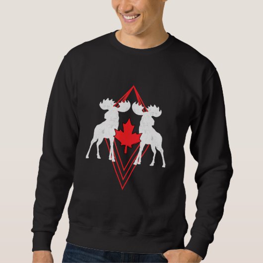 Sweatshirt Jour de fierté canadienne orignal feuille d'érable (Devant)