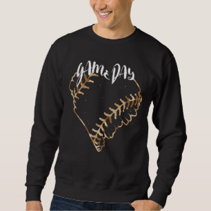 Sweatshirt Jour de jeu Camo Softball Coeur Softball Fan de ba