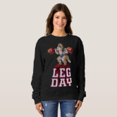 Sweatshirt Jour de la Jambe Chih Tzu Poids Lifting Squat Gym (Devant entier)