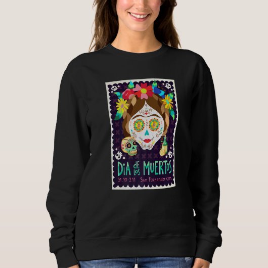 Sweatshirt Jour De La Morte Mexicaine Halloween Calavera Suga (Devant)