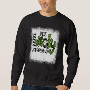 Sweatshirt Jour de la Saint Patrick blanchi Leopard One Lucky