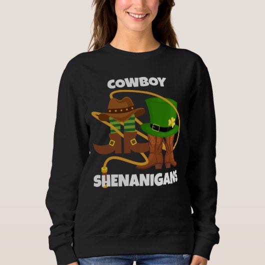 Sweatshirt Jour de la Saint Patrick COWBOY SHENANIGANS S'AMUS (Devant)