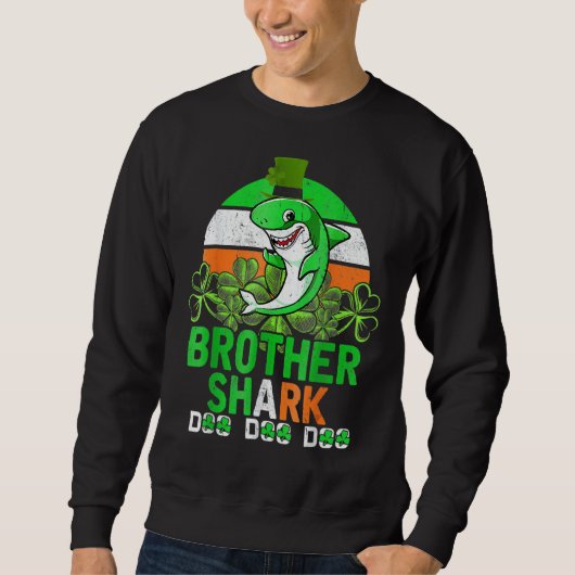 Sweatshirt Jour de la Saint Patrick de requin frère irlandais (Devant)