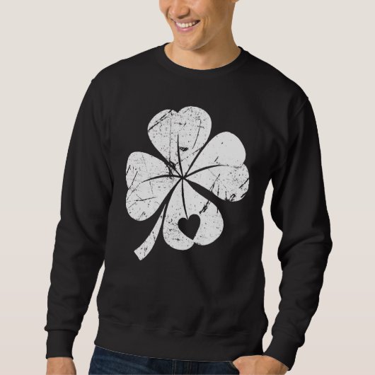 Sweatshirt Jour de la Saint Patrick Lucky Four Leaf Shamrock  (Devant)