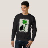 Sweatshirt Jour de la Saint Patrick Noir Chat Mon Chic Charme (Devant entier)
