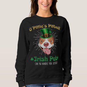 Sweatshirt Jour de la Saint Patrick Pittie Pitbull Dog Irish