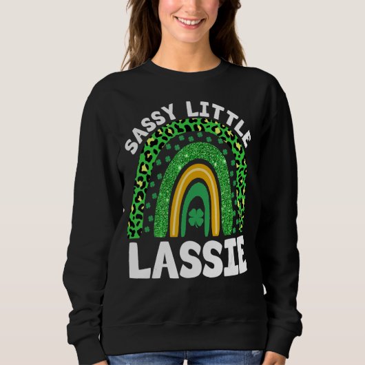 Sweatshirt Jour de la Saint Patrick Sassy Little Lassie Boho (Devant)