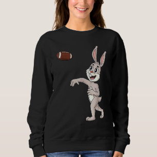 Sweatshirt Jour de Pâques Rabbit Football Quarterback Funny B