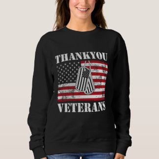 Sweatshirt Jour des anciens combattants Merci du drapeau amér