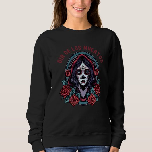Sweatshirt Jour Dia De Los Muertos Du Crâne Sucre Morte Cos (Devant)