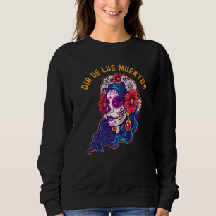 Sweatshirt Jour Dia De Los Muertos Du Crâne Sucre Morte Cos