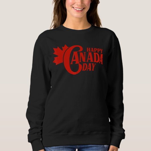 Sweatshirt Jour du drapeau du Canada Feuille d'érable Joyeux (Devant)