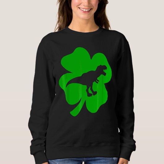Sweatshirt Jour du Shamrock Dino Saint Patricks Dinosa (Devant)